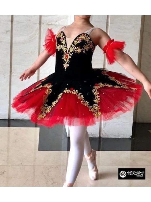 Vestito Tutù Saggio Danza Rosso Carmen Don Chisciotte Kitri Tutu DANC210